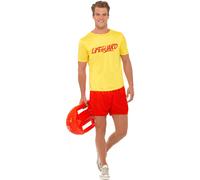 (Large (Chest 42-44)) Men's Beach Lifeguard Costume