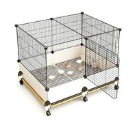 Large Chicken Brooder Cage With Wheels, Indoor Rolling Coops Enclosure With Pull-Out Tray 17cm Raised Guardrail Metal Poultry Cage For Chicks, Quail, Ducklings & Small Animals, Easy Clean(70*45*70cm)