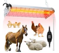Large Chicken Coop Heater Lamp，400W Carbon Fiber Chicks Brooder Heater Plates with Adjustable Temp & Height,Brooder Heating Lamp for Coop,Ideal for Up to 60 Chicks, Poultry & Livestock Heating