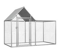 Large Chicken Coop Run, Chook Pen Walk in Chook Cage House Shelter Chicken Coop 2x1x1.5 m Galvanised Steel