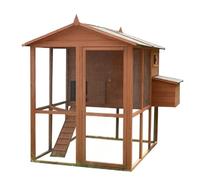 Large Chicken Coop, Wooden Hen House, Poultry Habitat Pet Hutch Run Cage with Perches and Doors, Rabbit and Duck Houses for All Kinds of Animals(170cm)