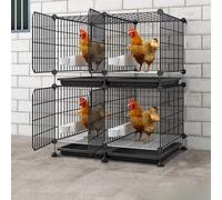Large Chicken Coops 8-10 Chickens with Feces Tray for Easy Cleaning, Chicken Runs for Yard with Cover Predator Proof, Suitable for Duck and Rabbits(Black,70 * 45 * 90cm)