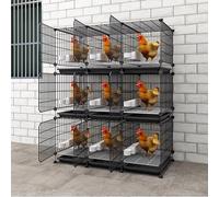 Large Chicken Coops 8-10 Chickens with Feces Tray for Easy Cleaning, Chicken Runs for Yard with Cover Predator Proof, Suitable for Duck and Rabbits(Black,105 * 45 * 135cm)