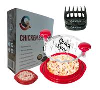 Large Chicken Shredder | Chicken Shredder Tool Twister | Meat Shredder | Chicken Breast Shredder | Transparent Lid | Heat Resistance | Ergonomic Handle | Non-Slip Base | BPA Free (Red, 9.84)