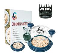 Large Chicken Shredder | Chicken Shredder Tool Twister | Meat Shredder | Chicken Breast Shredder | Transparent Lid | Heat Resistance | Ergonomic Handle | Non-Slip Base | BPA Free (Blue, 9.84)