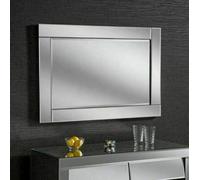Large Chloe Silver Glass Frame Rectangle Bevelled Modern Wall Mirror 90x60cm Decor mirror Gift