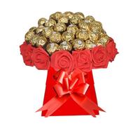 Large Chocolate Bouquet Hamper Ferero Rochr Pink Red Personalised Gift Box Sweets Swiss milk Candy Present (Small)