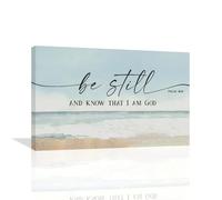 Large Christian Wall Art Be Still and Know That I Am God Pictures Wall Decor Bible Verse Psalm Canvas Painting Print Modern Home Decor Artworks Framed for Living Room Bathroom Master Bedroom 24"x16"
