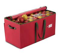 Large Christmas Bauble Storage Box With Dividers - 128-Compartment Xmas Ornament Storage Container with Zippered Closure - Designed for Delicate Christmas Decorations & Baubles - Tear Proof Non-Woven