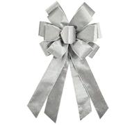 Large Christmas Bow for Wreath 20 * 11inch Vintage Gray Wreath Bow Gray Velvet Tree Topper Ornament Decorative Bow for Xmas Home Outdoor Indoor Party