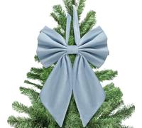 Large Christmas Bow Tree Topper Retro Velvet Bow Christmas Tree Top Decoration Hanging Ribbon Bowknot for Birthday Party & Wedding Party Backdrop Decor (Deep Blue, 55cm*30cm)