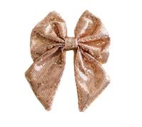 Large Christmas Bows for Tree and Wreath Decoration - Reusable Velvet Style Bowknot 28cm Gold Silver Red for champagne Holiday Decor Indoor Outdoor Festive Season Ornament(champagne)