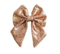 Large Christmas Bows, Sequin Bows Christmas Tree Bow Xmas Wreaths Bows Glitter Bow Ties for Wreaths Christmas Tree Garland Wrapping Decor, 20x28cm(for CHAMPAGNE)