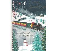 “Large Christmas Card for Dad - To a Very Special Dad - Large 26x18cm Festive Greeting Card with Train & Snow Scene - Xmas Card for Father - Have the Most Wonderful Time”