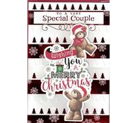 “Large Christmas Card for Special Couple - Cute Teddy Bear Design with 8-Page Insert - Luxury Glitter Embellished Festive Card - To a Very Special Couple - Merry Christmas Wishes”