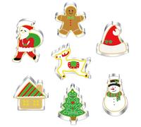 Large Christmas Cookie Cutter Set - 7 Piece - Santa, Reindeer, Gingerbread Man, Christmas Tree, Christmas Hat, Snowman, House - Stainless Steel