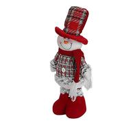 Large Christmas Doll Figurine Telescopic Christmas Figures Decorations Christmas Standing Dolls Santa Claus Figurine Snowman Elk Doll Ornaments with Telescopic Legs (Snowman)
