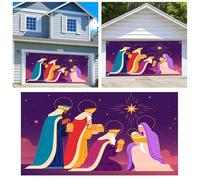 Large Christmas Garage Door Backdrop Decorations Christmas Garage Door Cover Santa Cl A U S And Truck Holiday Banner Decoration For Large Outdoor Decoration Cover For Festive Home De Cor