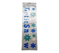 Large Christmas Gel Window Stickers - 24-Pack - Merry Christmas, Let It Snow, Season's Greetings - Easy Apply & Remove Holiday Window Decals