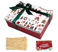Large Christmas Gift Boxes with Lid 29x21x10.5cm Foldable Present Box | with Ribbon, Greeting Card and Shredded Paper, for Candy Scarves Small Toys