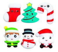Large Christmas Mochi Squishy Toys Xmas Party Bag Fillers for Kids,6Pack Big Xmas Moochies Squishies Fidget Toy,Cute Kawaii Squeeze Moji Toy for Christmas Party Favors Treat Bags Stocking Filler Gifts