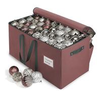 Large Christmas Ornament Storage Box,4 Tier Holds Up to 128 Holiday Ornaments 3-Inch, Xmas Decorations Accessories Bag with Dual Zipper Closure,Made of Durable 600D Oxford Fabric TearProof Material