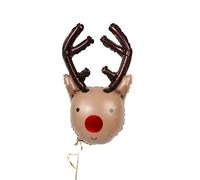 Large Christmas Reindeer Shaped Foil Balloon AIR Inflated only (Not-Helium Use) 25" Ideal for decorating house event and your Christmas party