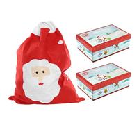 Large Christmas Santa Sack & 2x Christmas Eve Boxes - Large Felt Santa Sack and 2x Gift Boxes - Festive Season Holiday Present Set