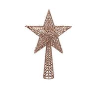 Large Christmas Star Tree Topper with Spring Base 25 x 36cm / 10 x 14" Glitter in Many Colours (Rose Gold)