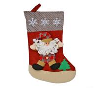 Large Christmas stocking with Santa design for For Hanging by fireplace or tree, spacious for For Filling with treats and holiday surprises, fabric decoration (E-W106)