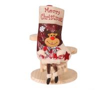 Large Christmas Stocking with Santa Pattern for Hanging Near Fireplace Featuring Fabric and Generous Space for Holiday Surprises (E-W102)