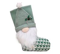 Large Christmas Stockings - Green Christmas Knitted Dwarf Stockings Decoration - Ornaments Stocking Stuffers for Fireplace Treats Table Garden Tree Wall Window Door Indoor Outdoor