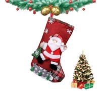 Large Christmas Stockings - Stockings Bag Cartoon, Cartoon Santa, Snowman, Elk Bear, 3D Bag, Cute Handmade Christmas Stockings