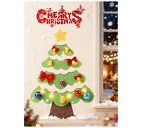 Large Christmas Tree Felt Bulletin Board 90Wx120H cm, Adjustable Height Display Puzzle Tree Board, Thicker Bulletin Board With Nano self-adhesive, Cork Board for Festival, Office, Living Room, Bedroom