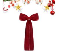 Large Christmas Velvet Bow Red Door Bows, Christmas Wreath Bow, Vintage Velvet Ribbon Fringe With Extra Long Tail, Velvet Christmas Bows, Holiday Favor Vintage Tree Topper Ornament