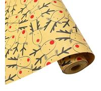 Large Christmas Wrapping Paper Roll, 60cm*12m Recyclable Elk Kraft Gift Wrapping Paper for Christmas, Birthday, Halloween Party Festival Decoration