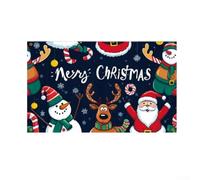 Large Christmas Yard Banner Outdoor Santa Snowman Decor, Merry | Christmas Polyester Wall Hanging for Garden Fence , Winter Holiday Photo Backdrop