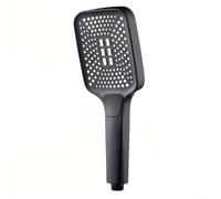 LARGE Chrome Handset Shower Head, 3 Modes, Powerful Water Flow, Compact Design (Black)