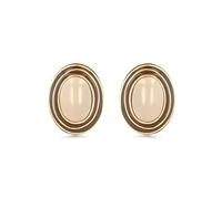 Large Chunky Brown Beige Tan Gold Round Oval Button Stud Enamel Statement Earrings for Women by SNGIA, Big Brown Bold Handmade Exaggerated Dome Retro Rounded Button Ball Trendy Bohemian Jewelry