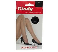 LARGE Cindy 20 Denier Ladder Resist Ladies Tights - Black - 1 Pair