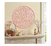 Large Circular Latin Calligraphy Painting Stencil, Reusable Plastic Template Agnus Dei Qui Tollis Peccata Mundi Miserere Nobis Wall Stencil for Church Prayer Room Home Decor(XXL 90cmX90cm)