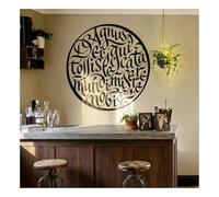 Large Circular Latin Calligraphy Painting Stencil, Reusable Plastic Template Agnus Dei Qui Tollis Peccata Mundi Miserere Nobis Wall Stencil for Church Prayer Room Home Decor(L 70cmX70cm)