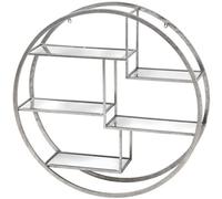 Large Circular Silver Wall Hanging Multi Shelf