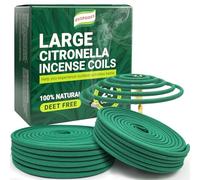 Large Citronella Incense Coil, Made from Natural Plants, Suitable for Outdoor, Living Room, Terrace use (24 Coils and Coil Holder)