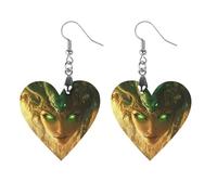 Large City Medusa Artistic Wooden Earrings Pendant Vintage Earring Hooks Trendy Vacation Dangle Boho Eardrop Apricot Shaped