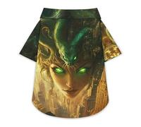 Large City Medusa Pet Shirt Button Up Summer Clothes Breathable T-Shirt for Small Medium Dogs Cats