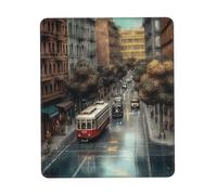 Large City Street Mouse Pad with Non-Slip Rubber Base 8.3 x 10.3 in Mouse Mat with Stitched Edge Gaming Mousepad for Wireless Mouse Computer Laptop Home Office Desk Pad
