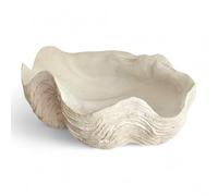 Large Clam Shell Bowl - Handmade Decorative Eco-Resin Sea Shell Centrepiece for Home | Coastal Beach Decor, Nautical Storage Bowl, Scandinavian Minimal Chic Boho Aesthetic Home Decor Accent