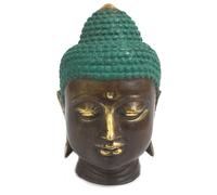Large Classic Brass Buddha Head KDMD Gold One Size