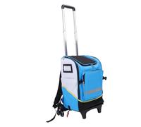 Large Cleaning Caddy Bag with Wheels, Full Open Rolling Cleaning Backpack with Detachable Trolley, Housekeeping Cleaning Supplies Organizer Portable Cleaning Cart for